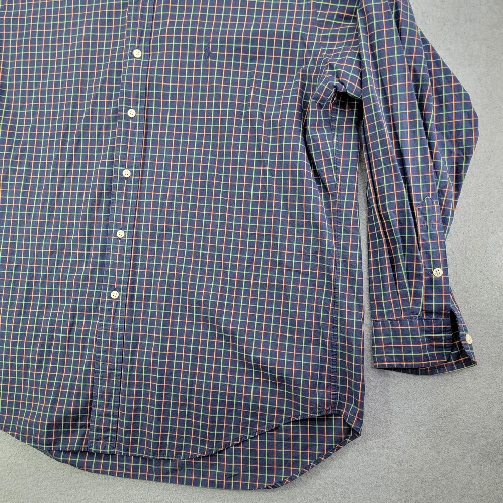 Ralph Lauren Shirt Mens Large Blue Check Long Sleeve Button Down Blake Cotton - Picture 5 of 10